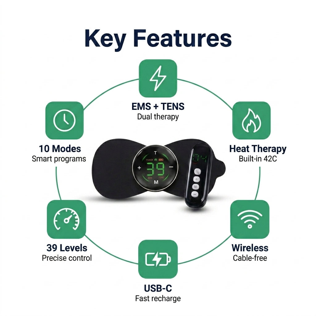 PAEQ Wireless TENS + EMS with Heat